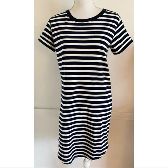 Jacqueline De Yong • NWT Navy Striped Sky Captain Dress - Picture 1 of 7